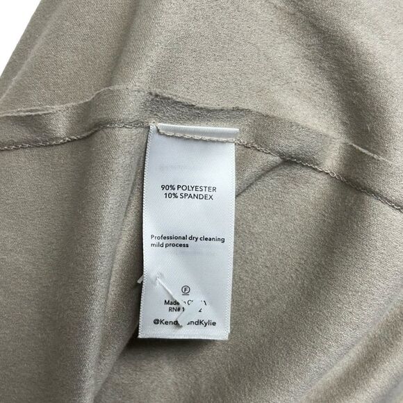 Kendall & Kylie Suede Sleeveless Robe Sweater Soft Tan Long Sweater Vest Belted - Picture 8 of 14